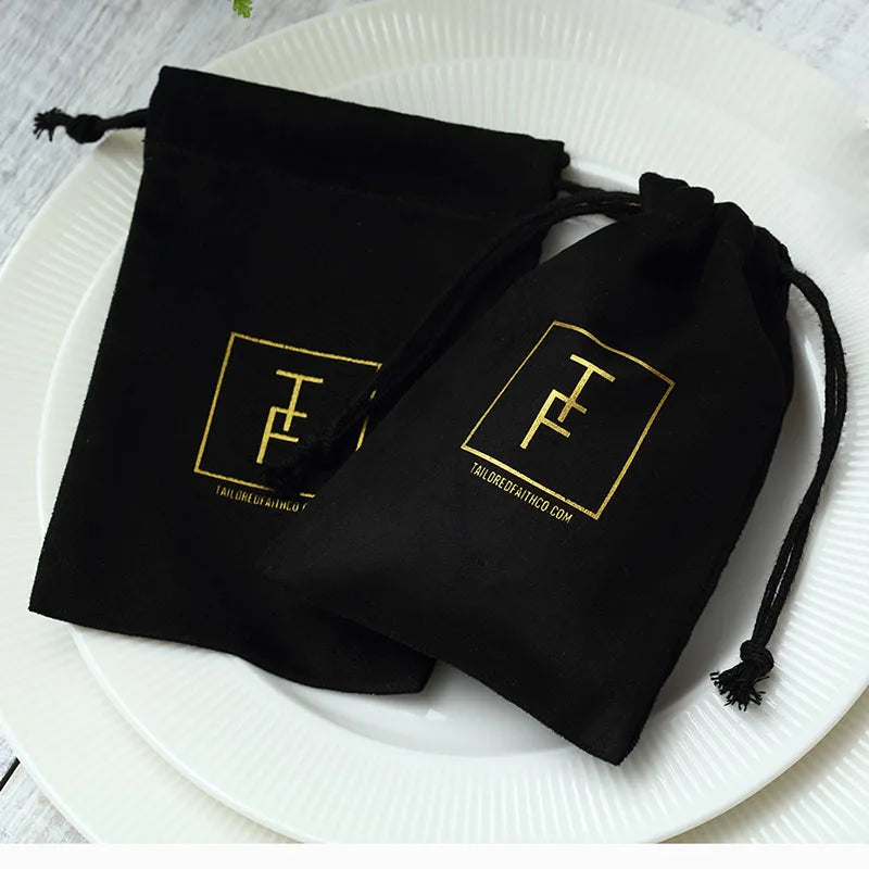 100 Personalized Logo Print Drawstring Bags Velvet Jewelry Packaging Pouches Chic Wedding Favor Bags Pink Flannel Cosmetic Bags