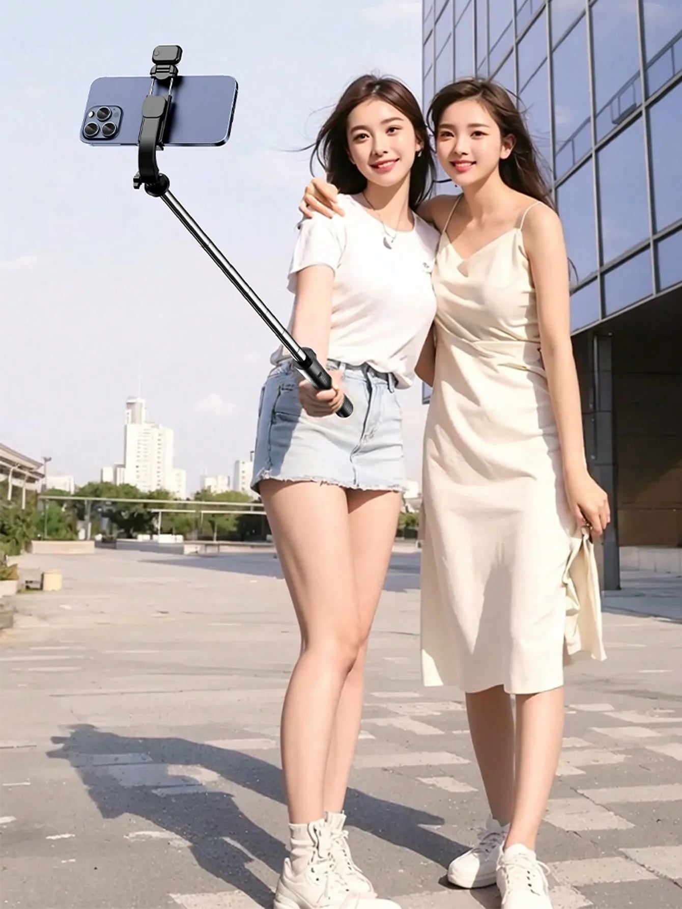 67-inch Selfie Stick with Reinforced Tripod Multifunctional Retractable Portable Cell PhoneTripow ithRemote Control