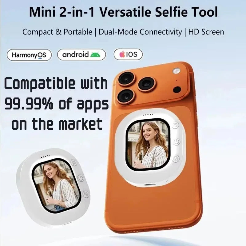 KEBIDU Wireless Monitor Rear Camera Screen Smartphone Selfie Magnetic Screen For Vlog Live Video Recording Outdoor Selfie tool