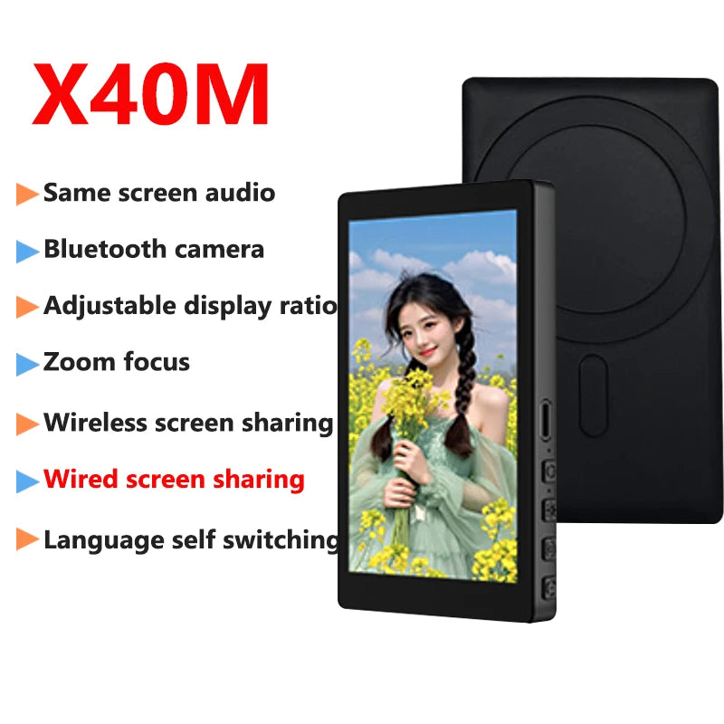Phone Wireless Magnetic Selfie Monitor Screen For Smartphone Vlog Live Stream Video Recording Phone Rear Camera Selfie Monitor