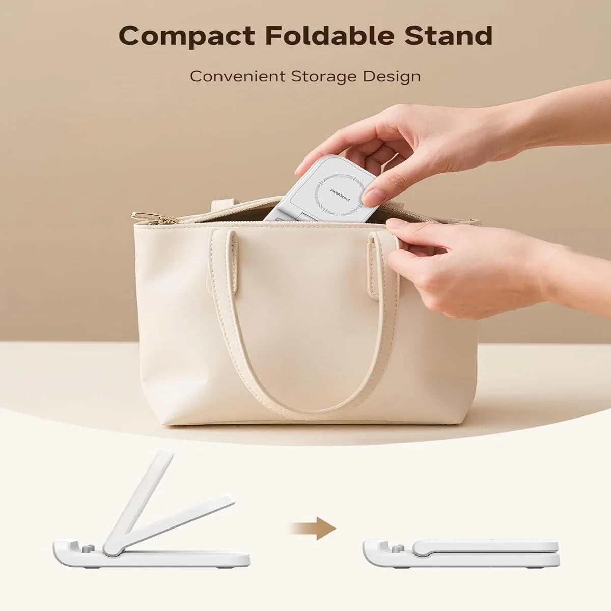 SwanScout 501S Wireless Charger for Samsung Z Flip 7 6 Foldable Fast Charging Stand for Galaxy S25 for Moto Razr 50 40 60 Ultra