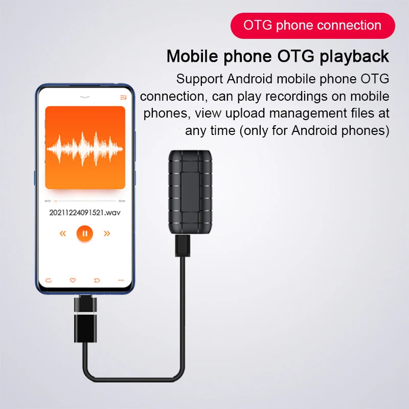 Mini Voice Activated Recorder 500 Hours Digital Recording Device Professional Sound Dictaphone Audio Micro Record Portable Small