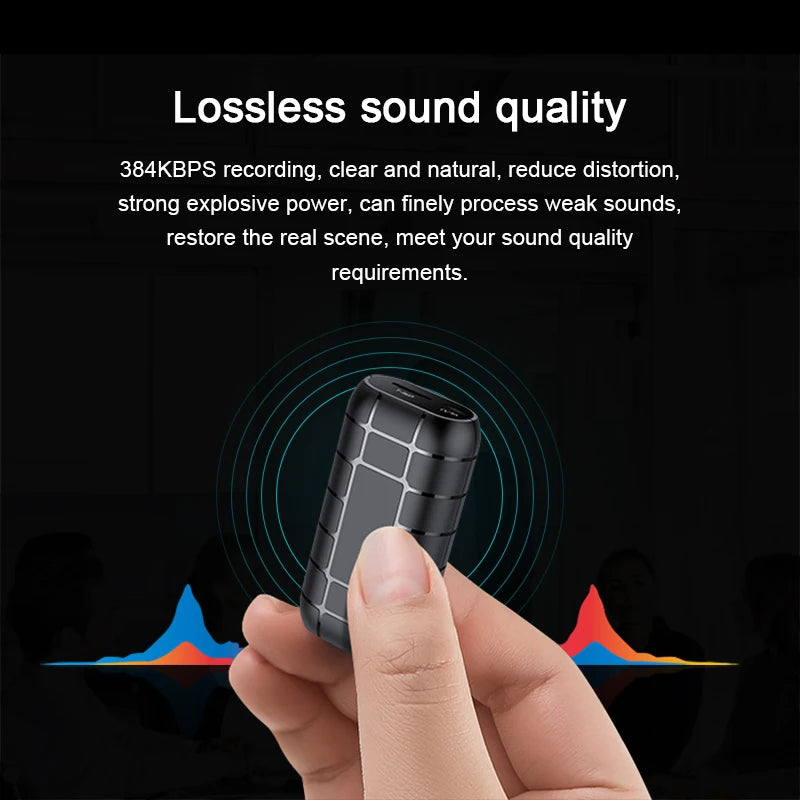 Mini Voice Activated Recorder 500 Hours Digital Recording Device Professional Sound Dictaphone Audio Micro Record Portable Small