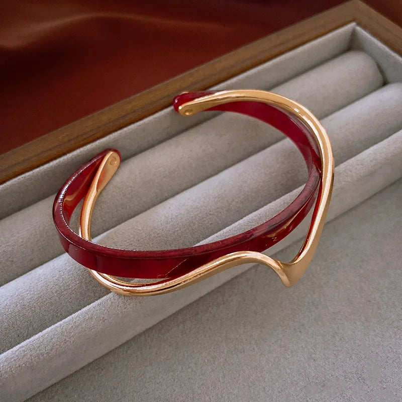 White Acrylic Bracelets Board Bend Metal Bangles Womens Hand Bracelets Geometric C- shaped Opening Bracelets Jewelry Gifts